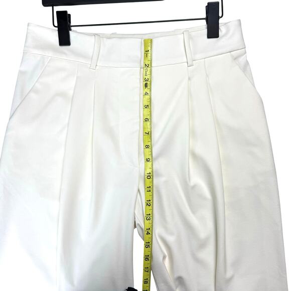 VERONICA BEARD Lagarde Pleated Crepe Wide-leg White Pants - Picture 10 of 12